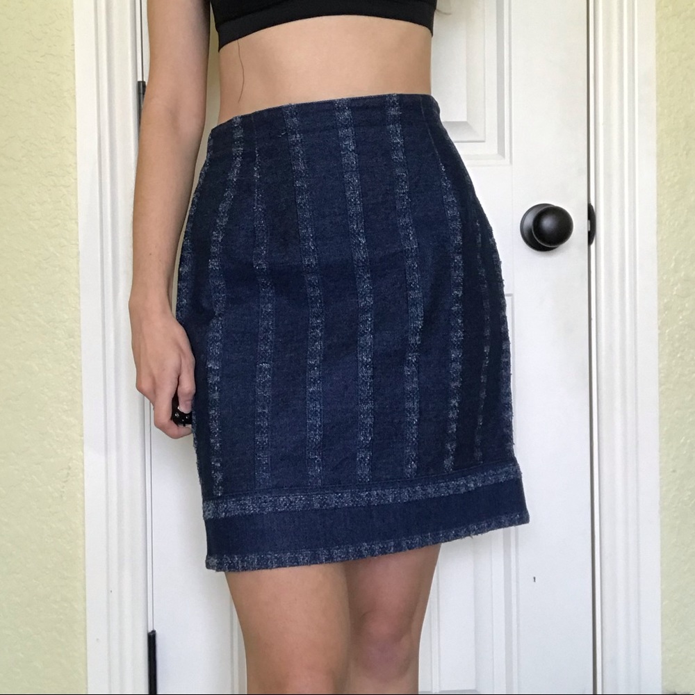 Vintage denim pencil mini skirt 8